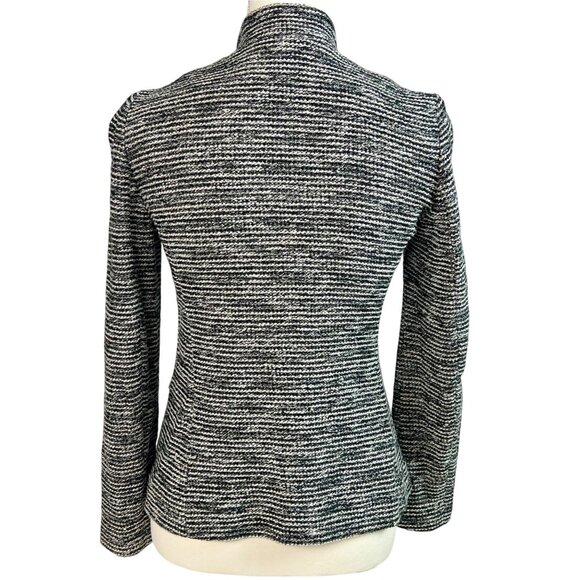 Talbots Petites 2P Berkeley Black & White Tweed Knit Blazer Nubby Cozy - Picture 8 of 11